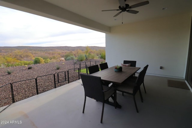 view of patio / terrace with ceiling fan