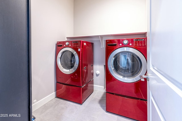 laundry room featuring independent washer and dryer