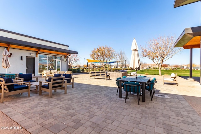 view of patio with an outdoor living space