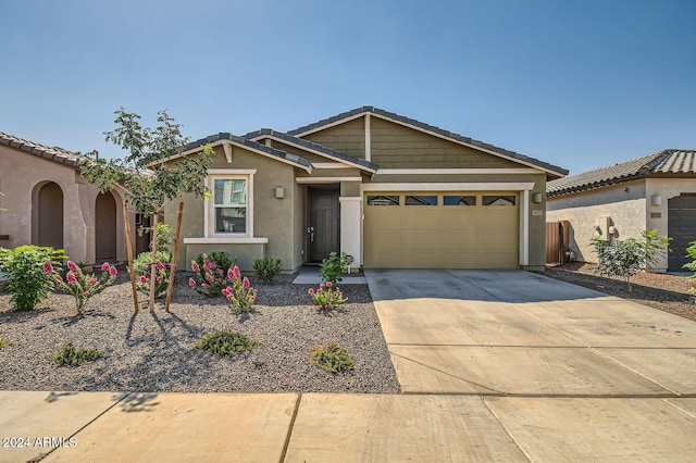 view of front of house with a garage