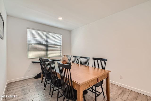 dining area featuring light hardwood / wood-style floors