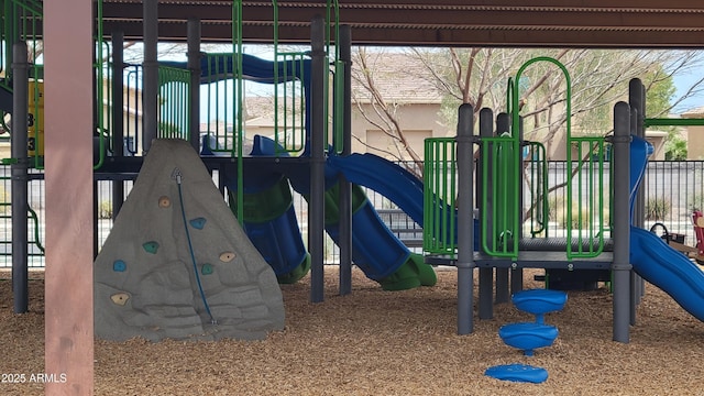community play area featuring fence