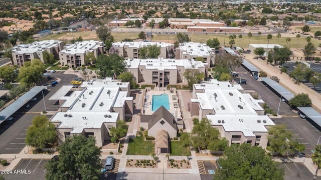 1340 N Recker Rd Unit 131, Mesa, AZ 85205 - aerial view of property and surrounding area with a pool area