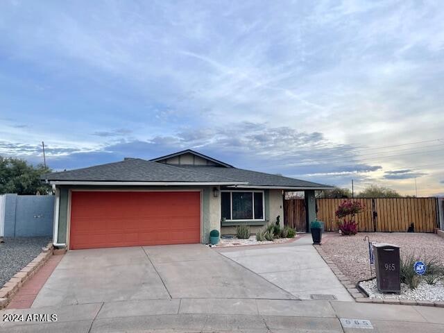 view of front of house with a garage