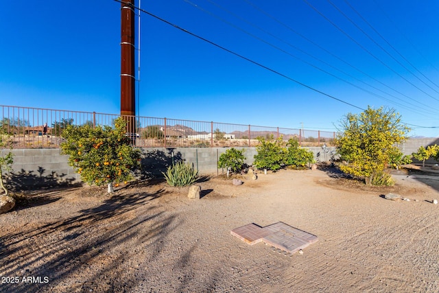 view of yard featuring fence