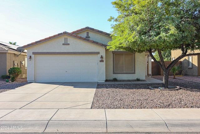 view of front facade with a garage