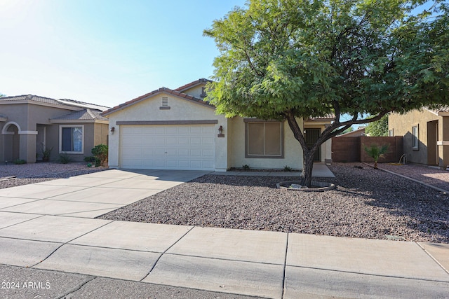 view of front facade with a garage