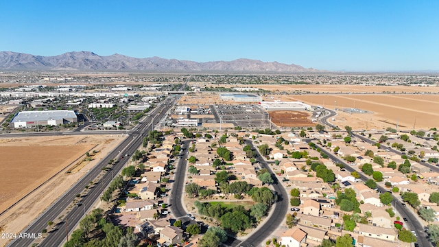 drone / aerial view with a mountain view