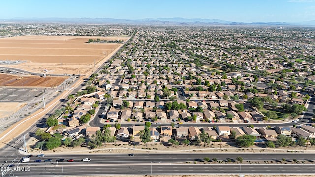 bird's eye view with a mountain view