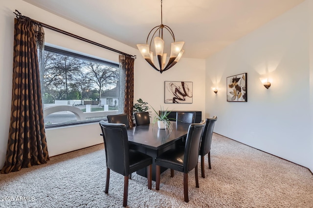 dining room featuring an inviting chandelier