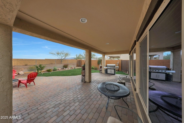 view of patio featuring area for grilling