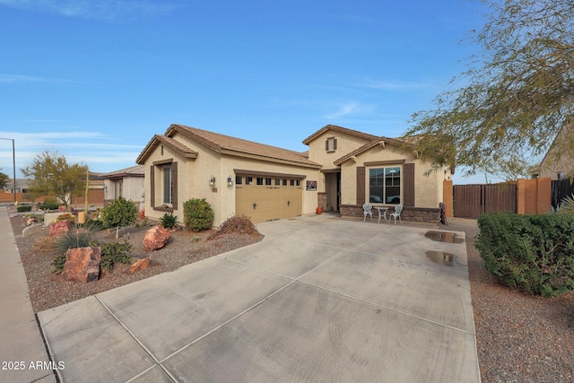 view of front of home with a garage