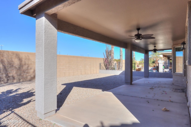 view of patio / terrace with ceiling fan