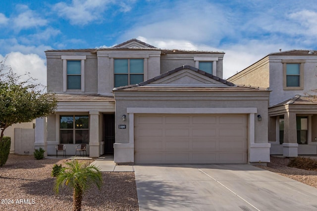 33242 N Jamie Ln, San Tan Valley, AZ 85144 - view of front facade featuring driveway, a garage, stucco siding, and a tiled roof
