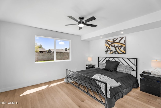 14635 N 37th Pl, Phoenix, AZ 85032 - bedroom with wood finished floors, baseboards, recessed lighting, and ceiling fan