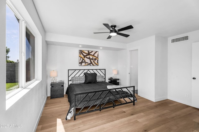 14635 N 37th Pl, Phoenix, AZ 85032 - bedroom featuring baseboards, light wood finished floors, ceiling fan, and recessed lighting