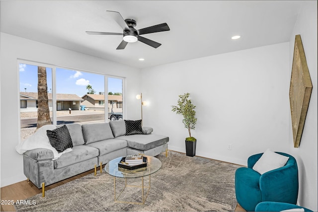 14635 N 37th Pl, Phoenix, AZ 85032 - living area with a ceiling fan, recessed lighting, and baseboards