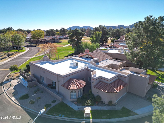 aerial view with a mountain view