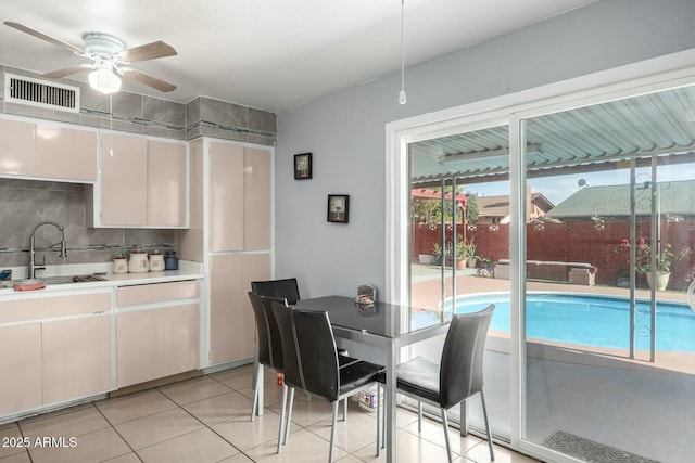 8623 W Indianola Ave, Phoenix, AZ 85037 - interior space with visible vents, a sink, ceiling fan, and a wealth of natural light