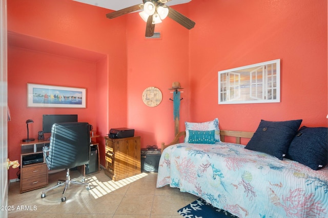 view of tiled bedroom