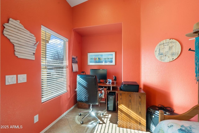 office space featuring light tile patterned floors