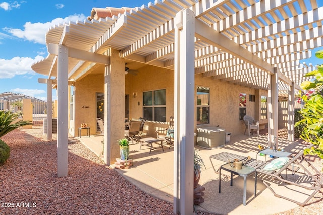 view of patio with a pergola