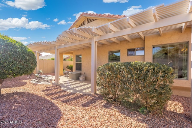 view of patio / terrace featuring a pergola