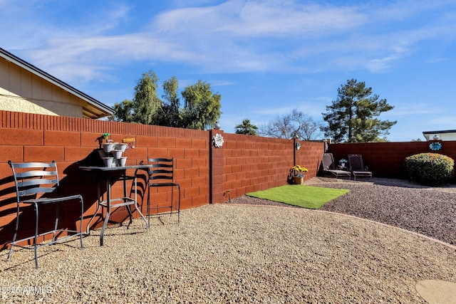 view of yard with a patio area