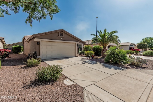 3755 E Hazeltine Way, Chandler, AZ 85249 - view of front of house with a garage, concrete driveway, stucco siding, and a tile roof