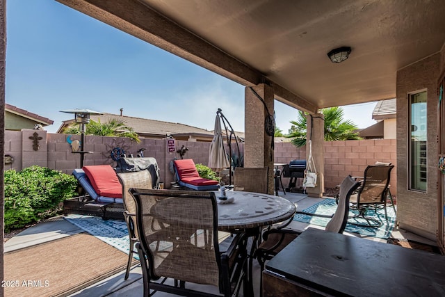 3755 E Hazeltine Way, Chandler, AZ 85249 - fenced backyard with outdoor dining space and a patio area