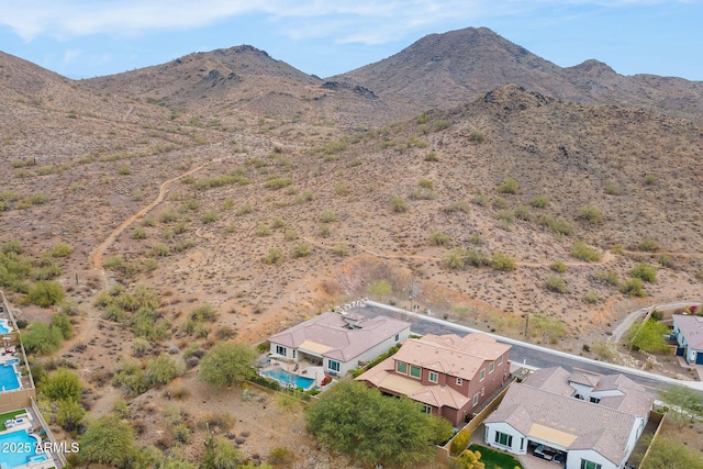 bird's eye view with a residential view and a mountain view