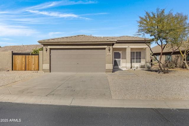 view of front of property featuring a garage