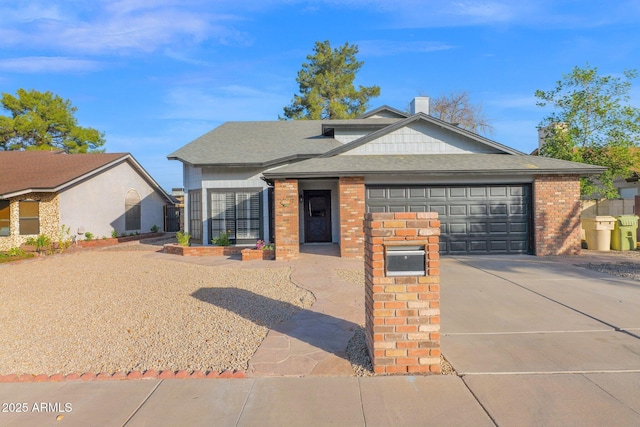 single story home featuring a garage