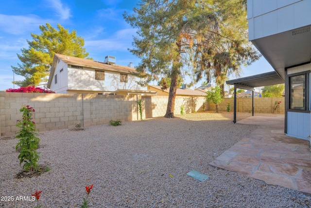 view of yard featuring a patio