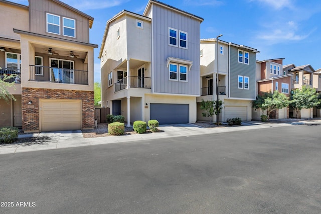 751 W Flintlock Way, Chandler, AZ 85286 - multi unit property featuring board and batten siding, a garage, a residential view, and a ceiling fan