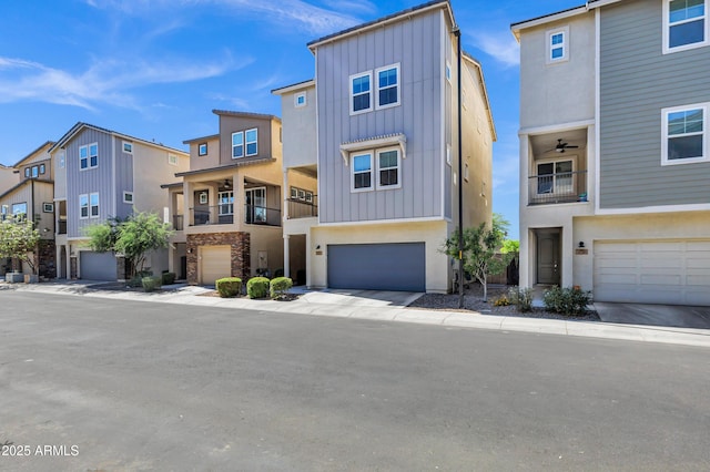 751 W Flintlock Way, Chandler, AZ 85286 - multi unit property featuring board and batten siding, an attached garage, a balcony, and stone siding