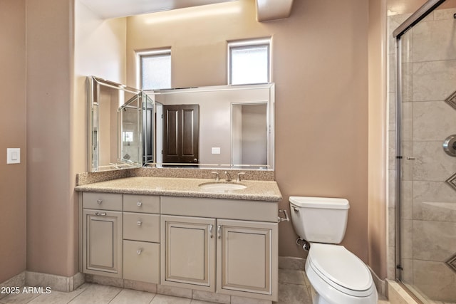 1435 E Rancho Dr, Phoenix, AZ 85014 - full bath with toilet, tile patterned floors, a shower stall, and vanity