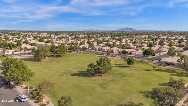 bird's eye view with a mountain view