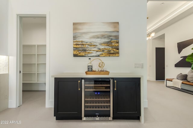 bar featuring wine cooler