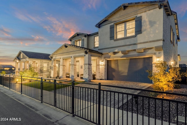 view of front of house featuring a garage