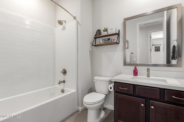 17311 W Seldon Ln, Waddell, AZ 85355 - full bath featuring toilet, bathing tub / shower combination, vanity, and tile patterned floors