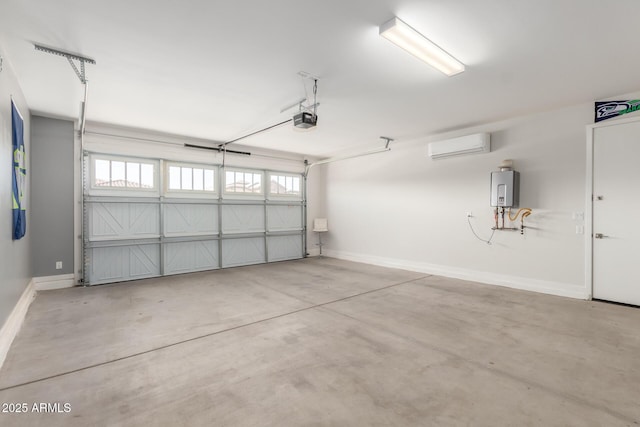 17311 W Seldon Ln, Waddell, AZ 85355 - garage featuring a garage door opener, a wall unit AC, baseboards, and water heater