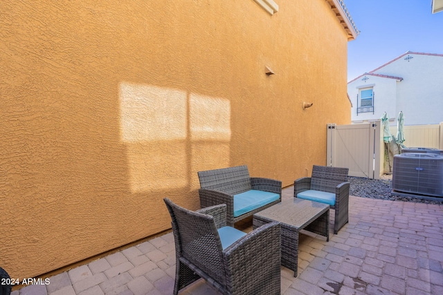 view of patio / terrace with central air condition unit