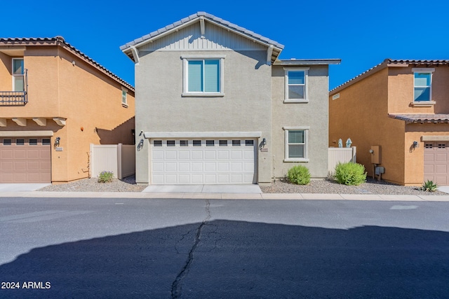 view of front of home with a garage