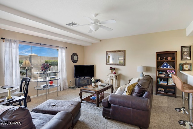 11360 E Keats Ave Unit 20, Mesa, AZ 85209 - living room with carpet flooring and a ceiling fan
