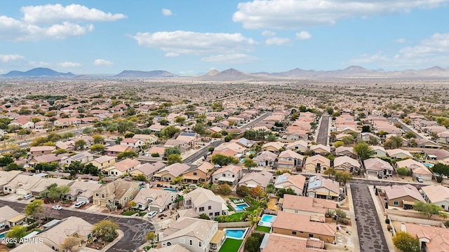 bird's eye view with a mountain view