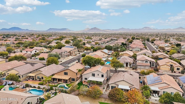 aerial view featuring a mountain view