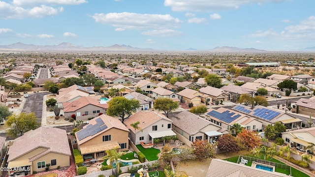 aerial view with a mountain view