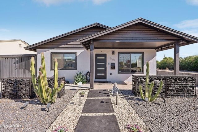 view of front of home with stucco siding