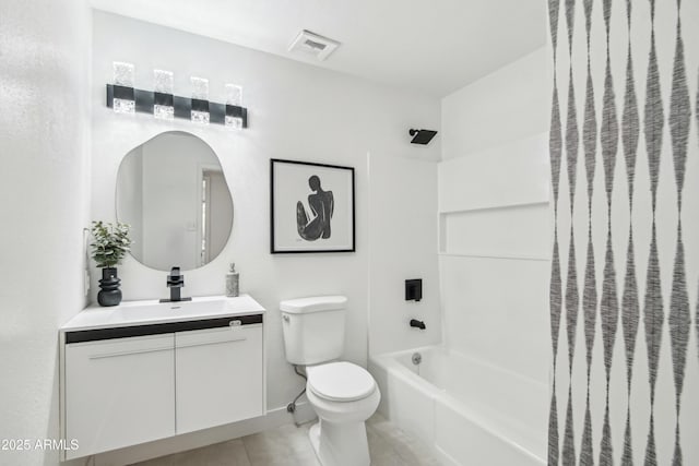 1653 E Palmcroft Dr, Tempe, AZ 85282 - full bath featuring vanity, toilet, shower / bath combo, and tile patterned flooring